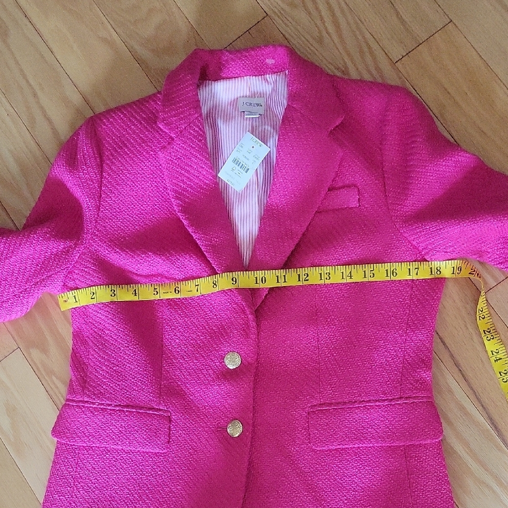 J. Crew Factory Schoolboy Tweed Blazer In Sweet Fuchsia - Picture 8 of 16